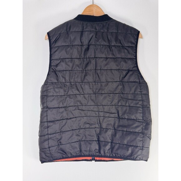 Vintage Dry Goods Reversible Quilted Vest Mens Medium Black Orange Workwear USA - Picture 4 of 16